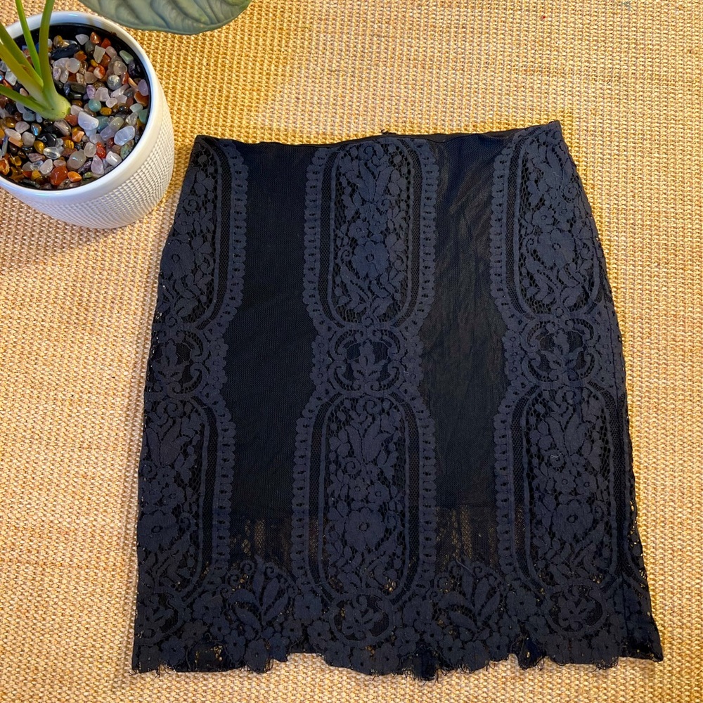 Black, flowery lace skirt from Alter’d State